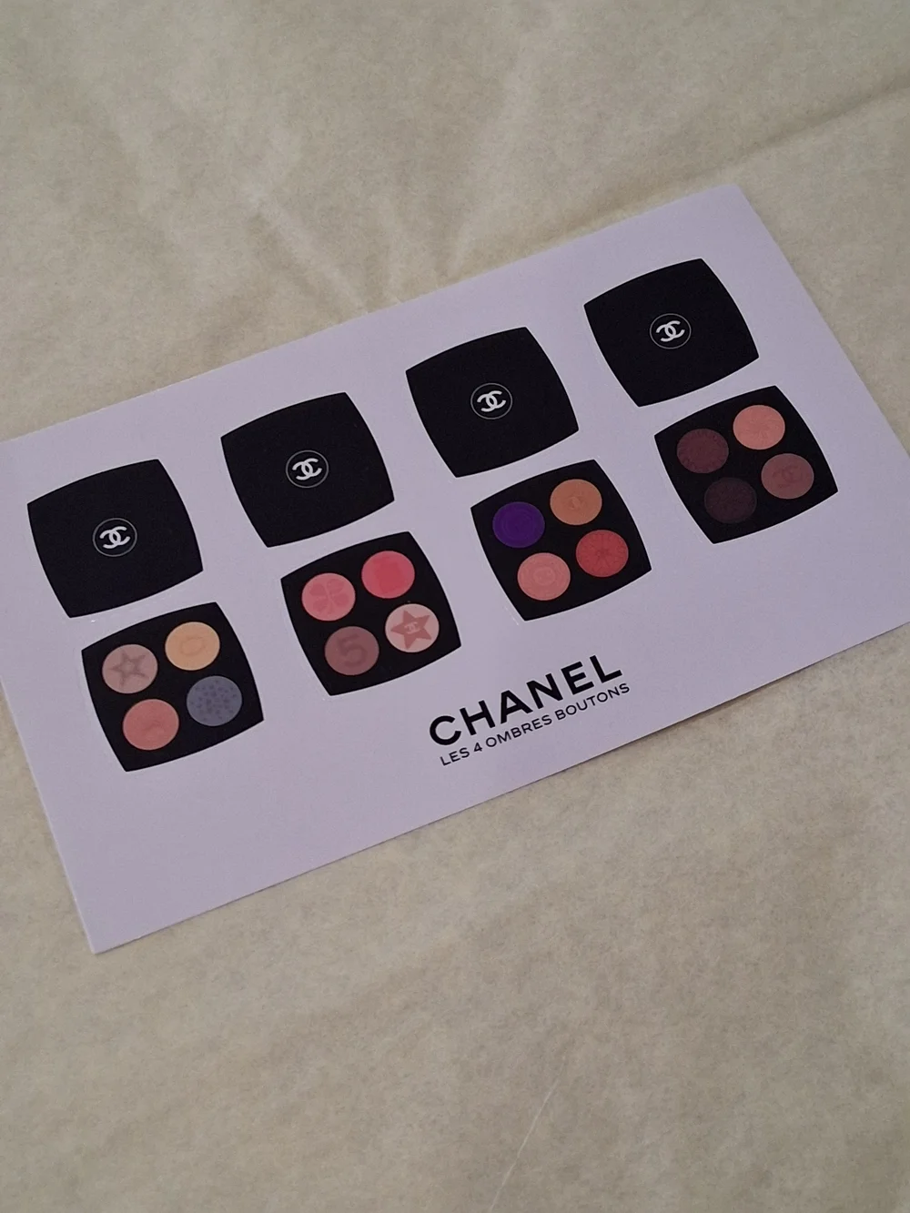 CHANEL VIP/GWP Les 4 Ombres Boutons , Pink, Purple, Peach, Mauve Shades STICKERS